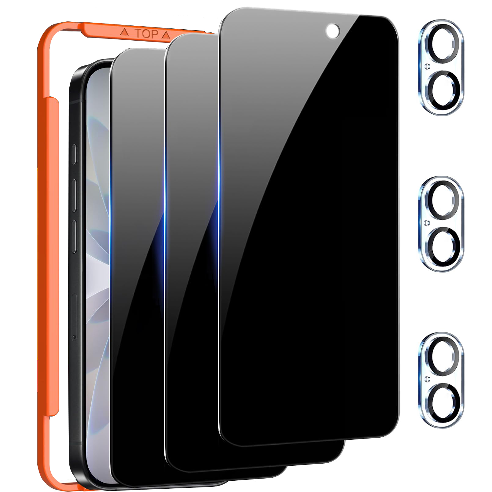 Anti Spy Privacy Glass Case - 3 упаковки защитной пленки для экрана