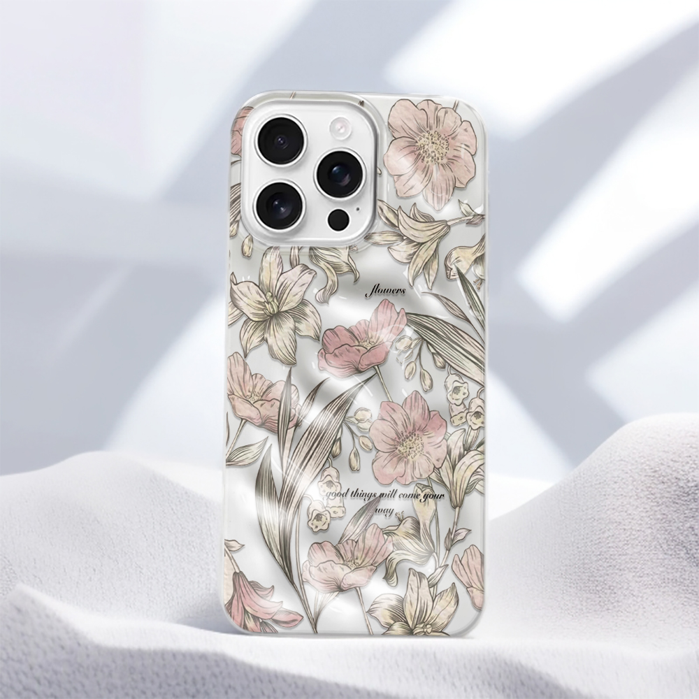 Vintage Floral Pattern Soft Case - Винтажный чехол с цветочным узором, элегантный,